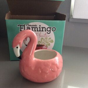 Ceramic Flamingo Planter
